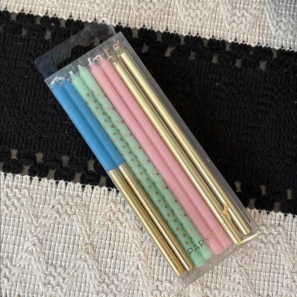 🆕Papyrus ‘Luxury’ Pastel And Gold Candle Set
